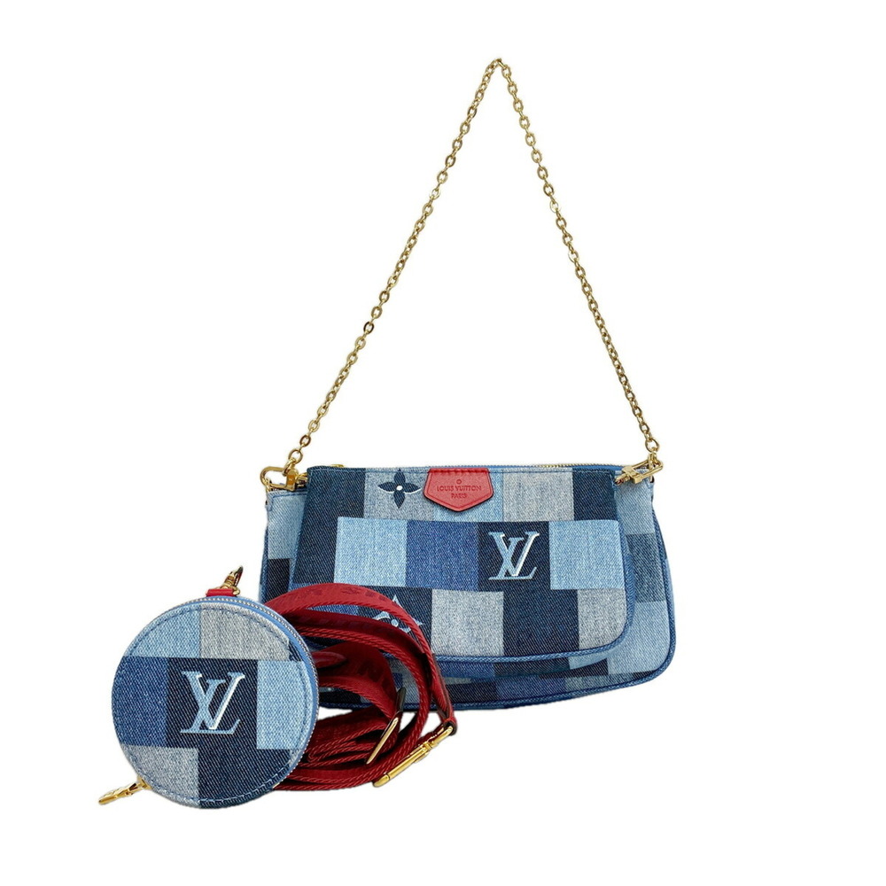 Louis Vuitton Denim Monogram Multipochette Accessoires Handbag M44990 Blue Re...